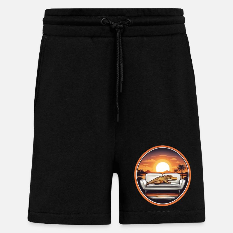 Alligator auf Sofa - Shorts - made by SPREAD - SOLID BLACK