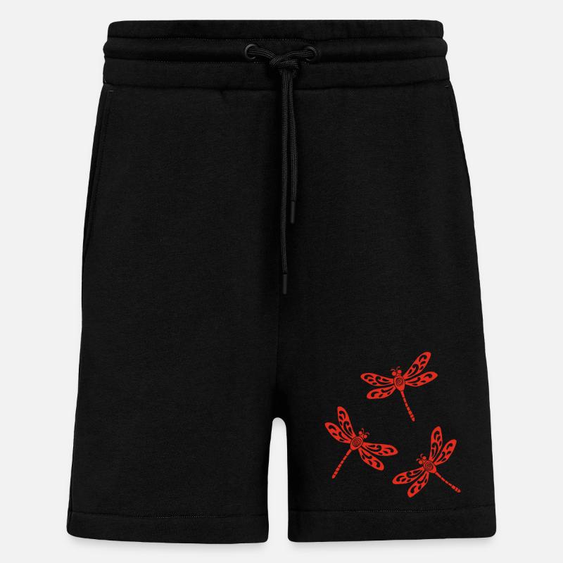 Trio roter Libellen - Shorts - made by SPREAD - SOLID BLACK