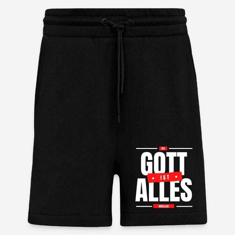 Bei Gott ist alles möglich - Shorts - made by SPREAD - SOLID BLACK