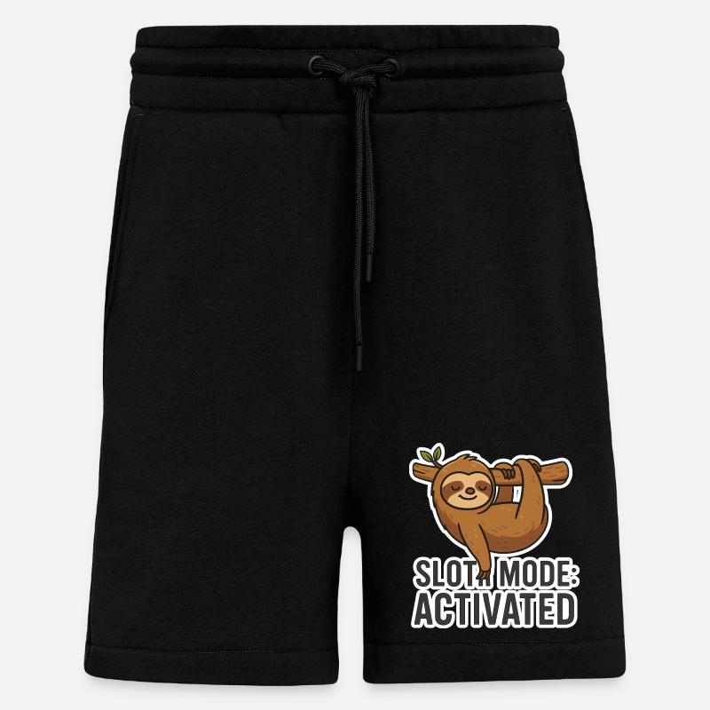 Sloth Mode: Activated - Funny Sloth Saying - Shorts - made by SPREAD - SOLID BLACK
