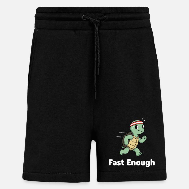 Tortue rapide en sprint - Short bio décontracté fabriqué en UE - SOLID BLACK