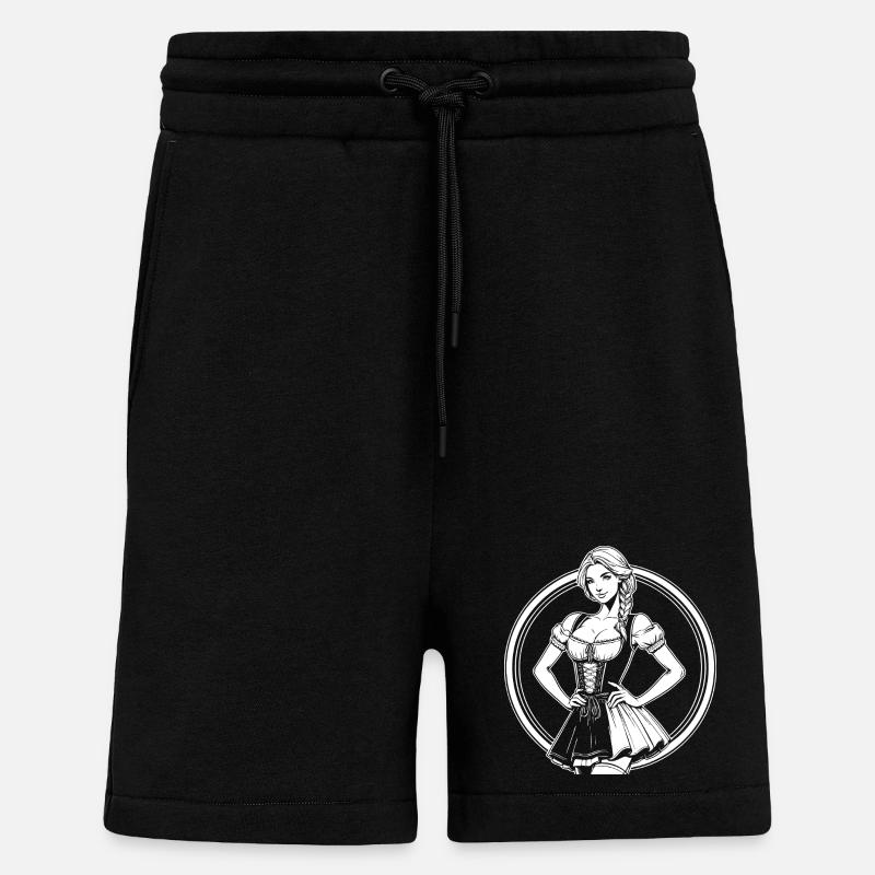 Cooles Dirndl Comic Design - Shorts - made by SPREAD - SOLID BLACK