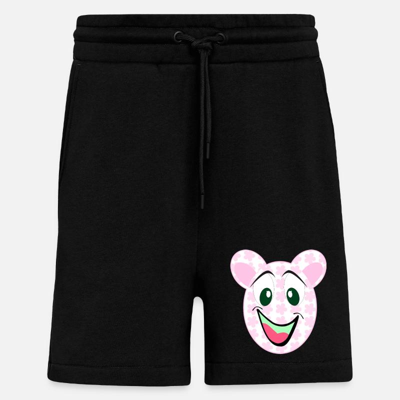Bär Blumenmuster Lächeln - Shorts - made by SPREAD - SOLID BLACK