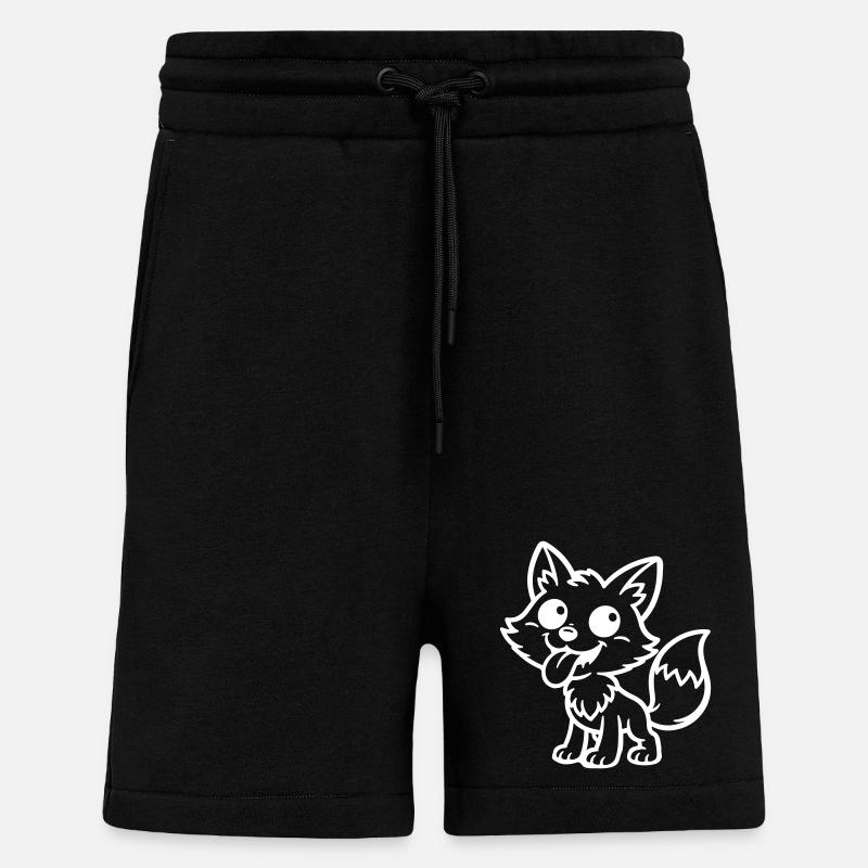 Fox Comic Funny - Shorts - made by SPREAD - SOLID BLACK
