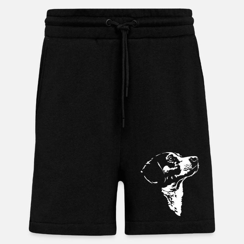 Chien Silhouette Drever Chien Wilsigns - Short bio décontracté fabriqué en UE - SOLID BLACK