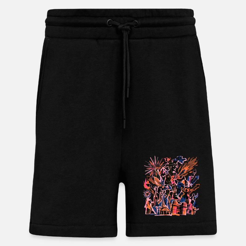 Fallas De Valencia Risographie - Shorts - made by SPREAD - SOLID BLACK
