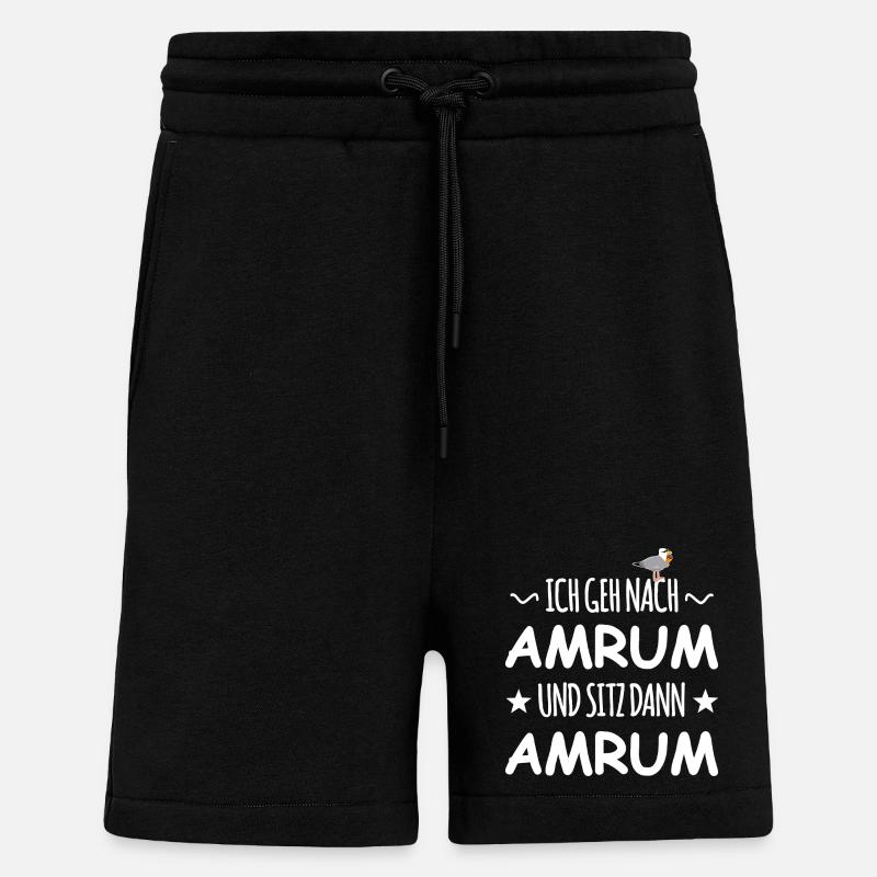 Amrum mit Schnaps Möwe - Shorts - made by SPREAD - SOLID BLACK