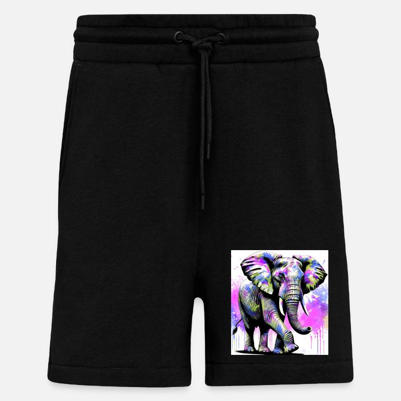 éléphant - Short bio décontracté fabriqué en UE - SOLID BLACK