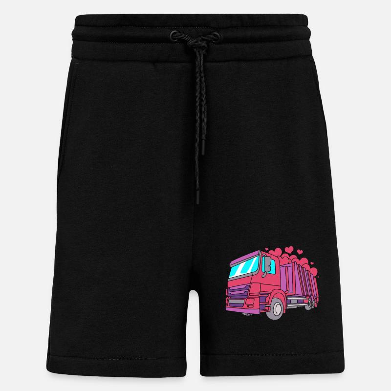 Mülleimer Müllwagen Müllauto Müllmann - Shorts - made by SPREAD - SOLID BLACK