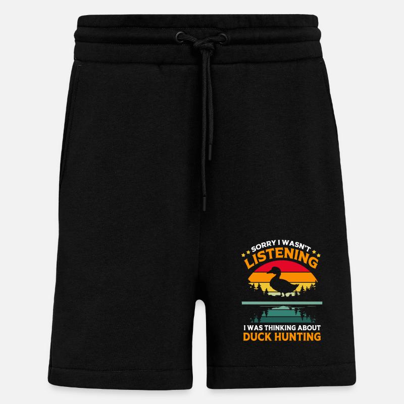 Duck Hunt Duck Hunting Hunter - Shorts - made by SPREAD - SOLID BLACK