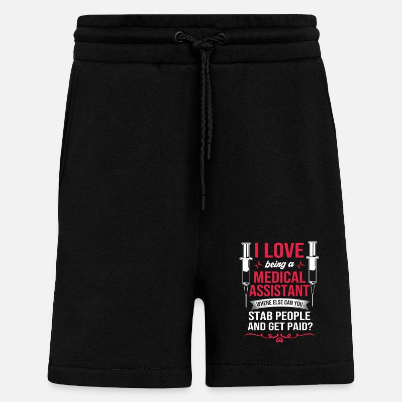 Assistant médical MFA - Short bio décontracté fabriqué en UE - SOLID BLACK