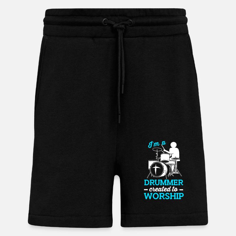 Drumsticks Drums Drummers - Shorts - made by SPREAD - SOLID BLACK