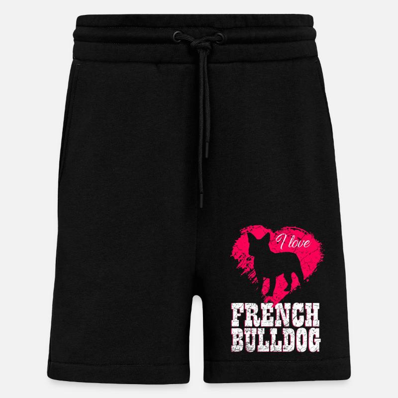 Français Bouledogue - Short bio décontracté fabriqué en UE - SOLID BLACK