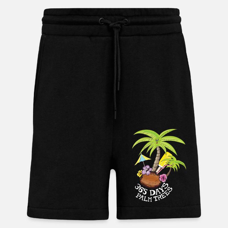 365 Days Palm Trees - Shorts - made by SPREAD - SOLID BLACK