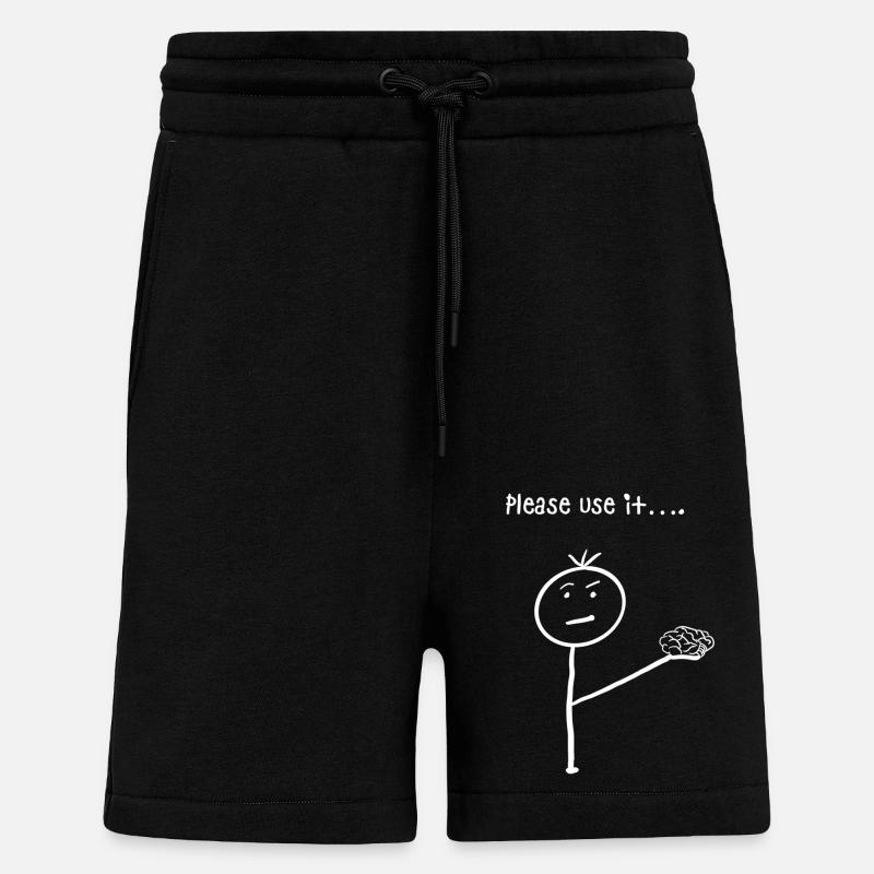 Bitte benutzen Sie es… (weiß) - Shorts - made by SPREAD - SOLID BLACK