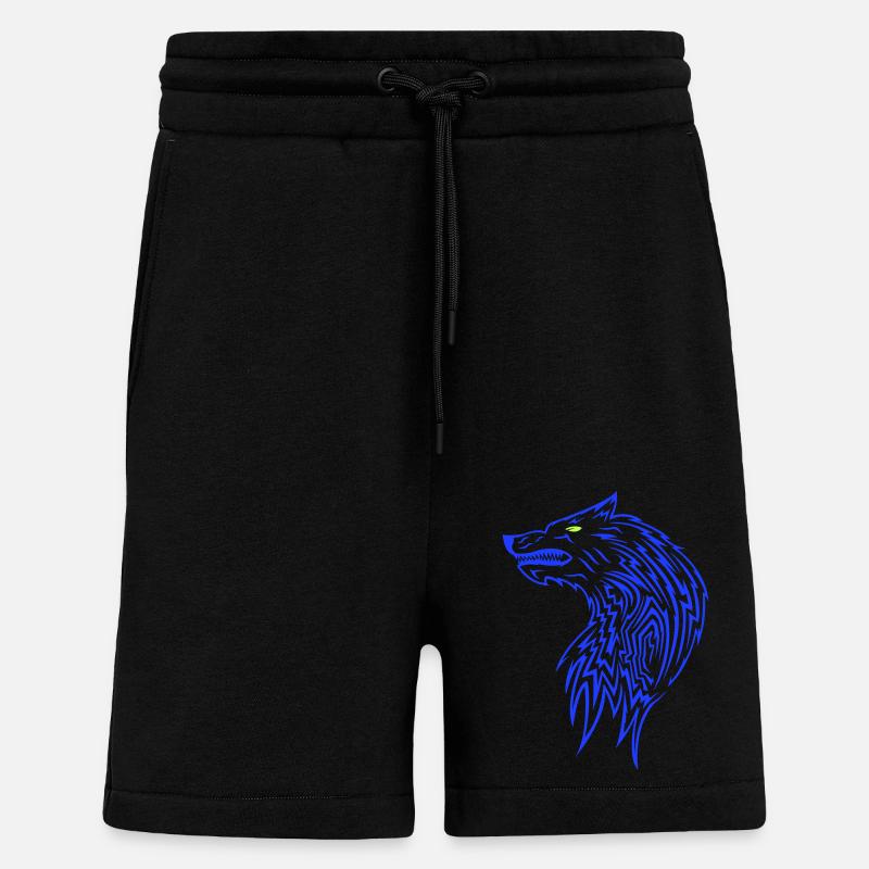 Wolf Pattern - Shorts - made by SPREAD - SOLID BLACK