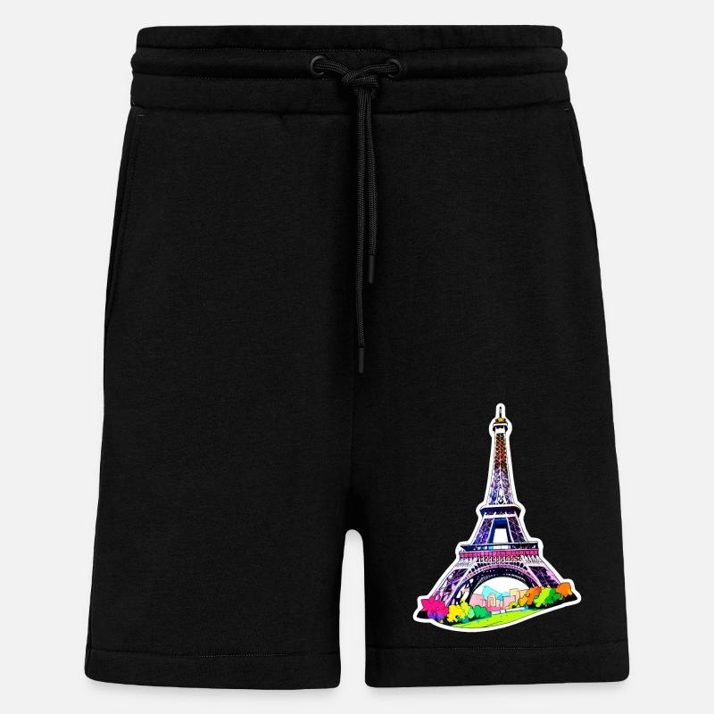 Eiffel Tower #2 - Shorts - made by SPREAD - SOLID BLACK