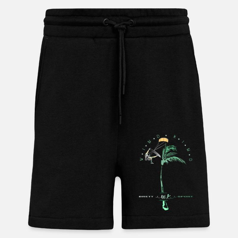 Surfeurs de vent - Short bio décontracté fabriqué en UE - SOLID BLACK