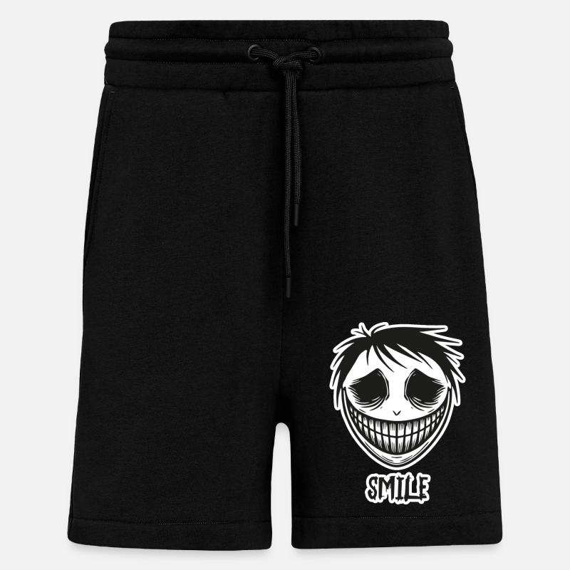 Creepy smiling face - Smile design - Shorts - made by SPREAD - SOLID BLACK