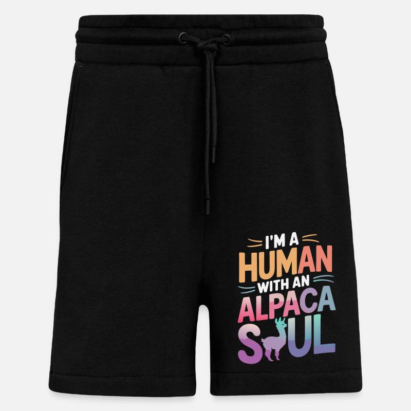 Alpaka Llama - Shorts - made by SPREAD - SOLID BLACK