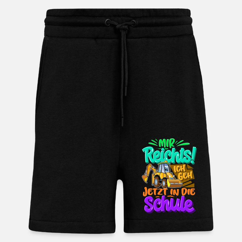Einschulung Bagger Schulkind - Shorts - made by SPREAD - SOLID BLACK