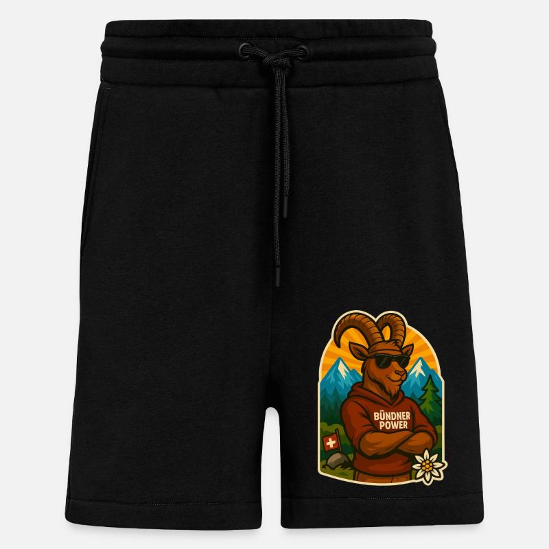 Puissance des Grisons - Short bio décontracté fabriqué en UE - SOLID BLACK