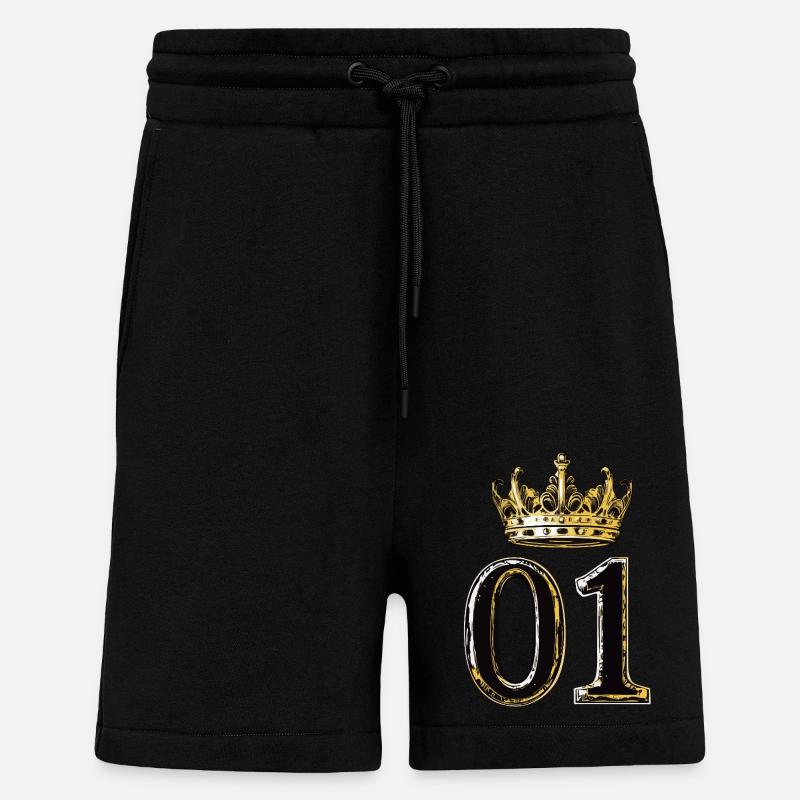1 Couronne de chiffres - Short bio décontracté fabriqué en UE - SOLID BLACK