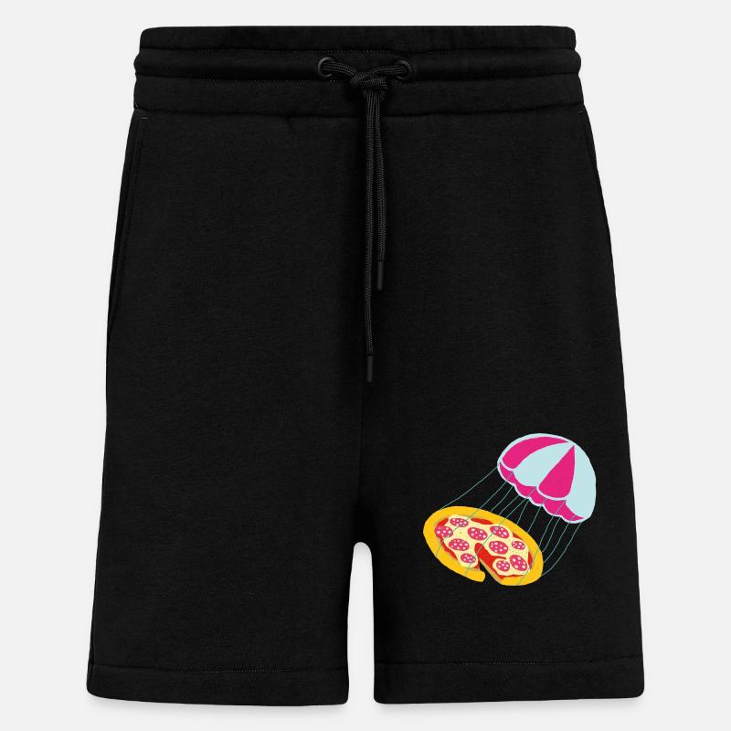 Pizza volante - Short bio décontracté fabriqué en UE - SOLID BLACK