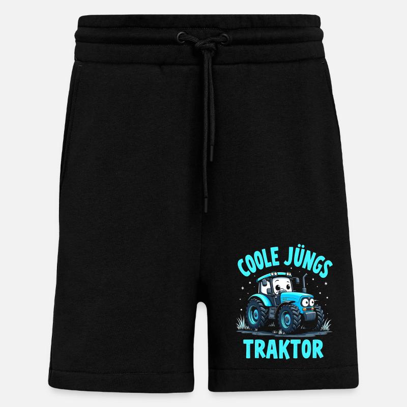 Coole Jungs fahren Traktor - Shorts - made by SPREAD - SOLID BLACK