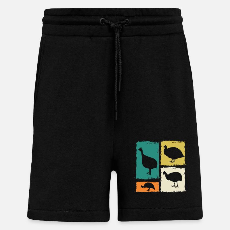 Poules Coq Pintade - Short bio décontracté fabriqué en UE - SOLID BLACK