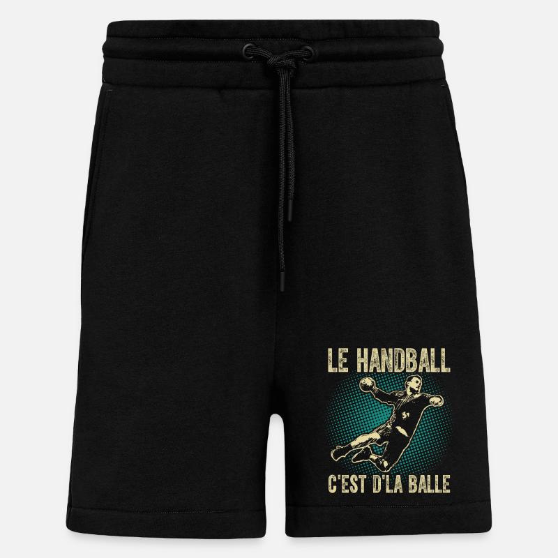 Le handball c'est d'la balle - Short bio décontracté fabriqué en UE - SOLID BLACK