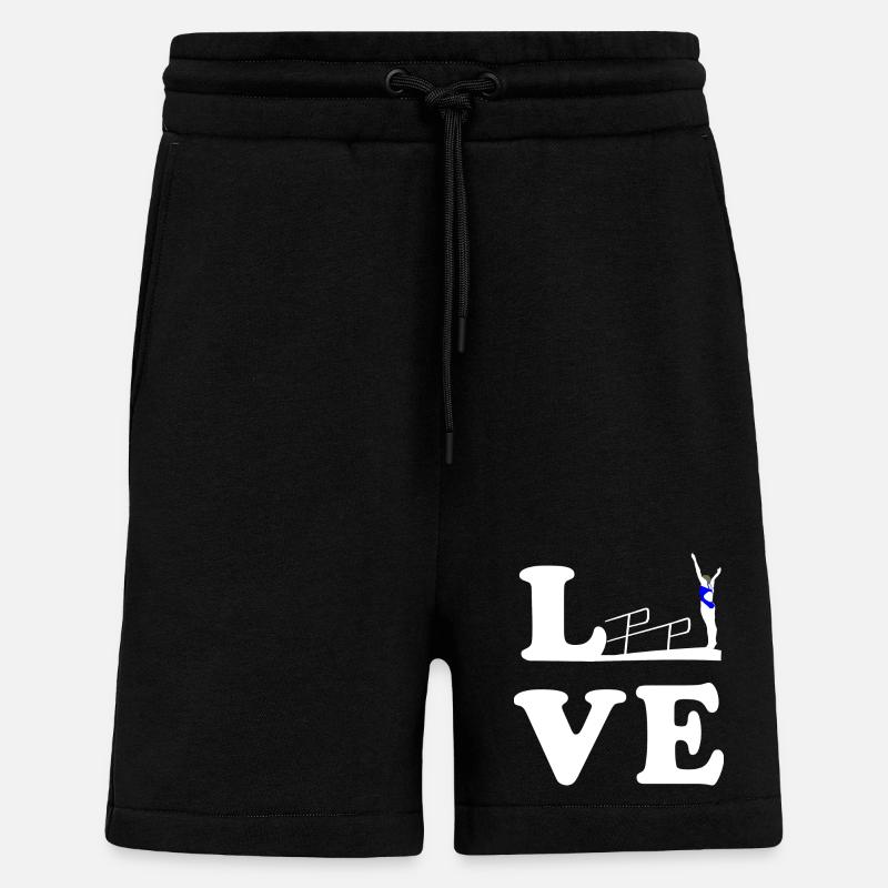 Plongée Plongée Plongée LOVE - Short bio décontracté fabriqué en UE - SOLID BLACK
