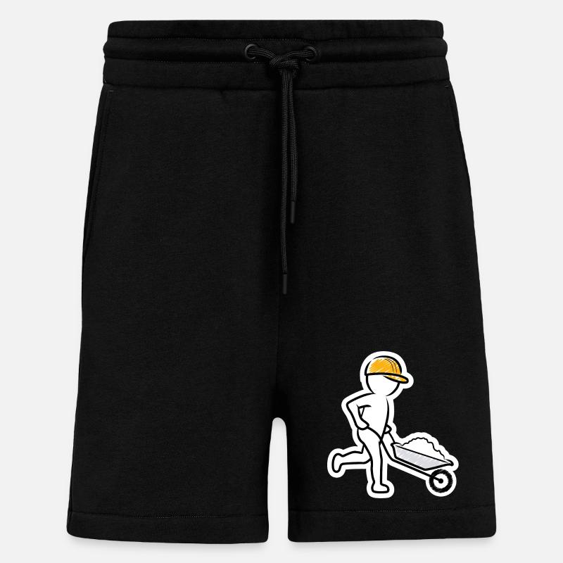 Bauarbeiter mit Schubkarre - Shorts - made by SPREAD - SOLID BLACK