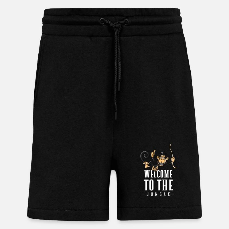 Jungle Monkey Welcome Design - Shorts - made by SPREAD - SOLID BLACK