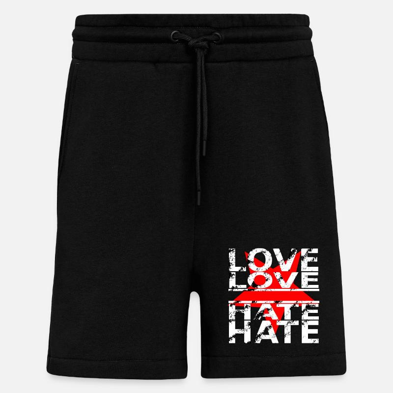 love love hate hate - Shorts - made by SPREAD - SOLID BLACK