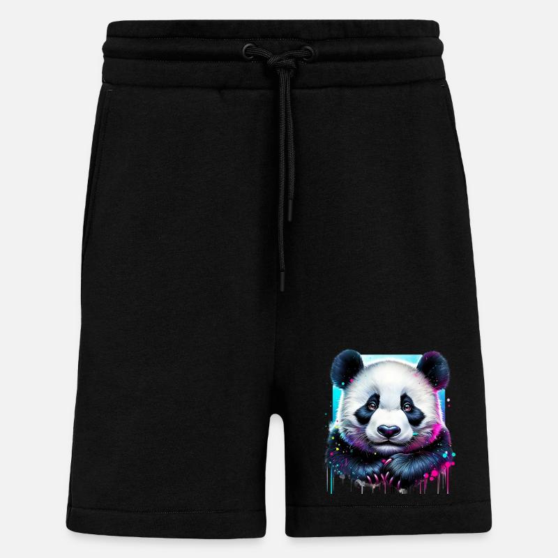 Panda - Short bio décontracté fabriqué en UE - SOLID BLACK