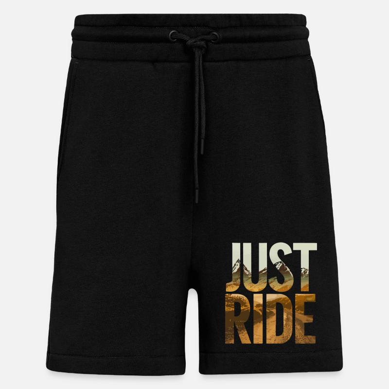 Just Ride - Sunset Mountains - Shorts - made by SPREAD - SOLID BLACK