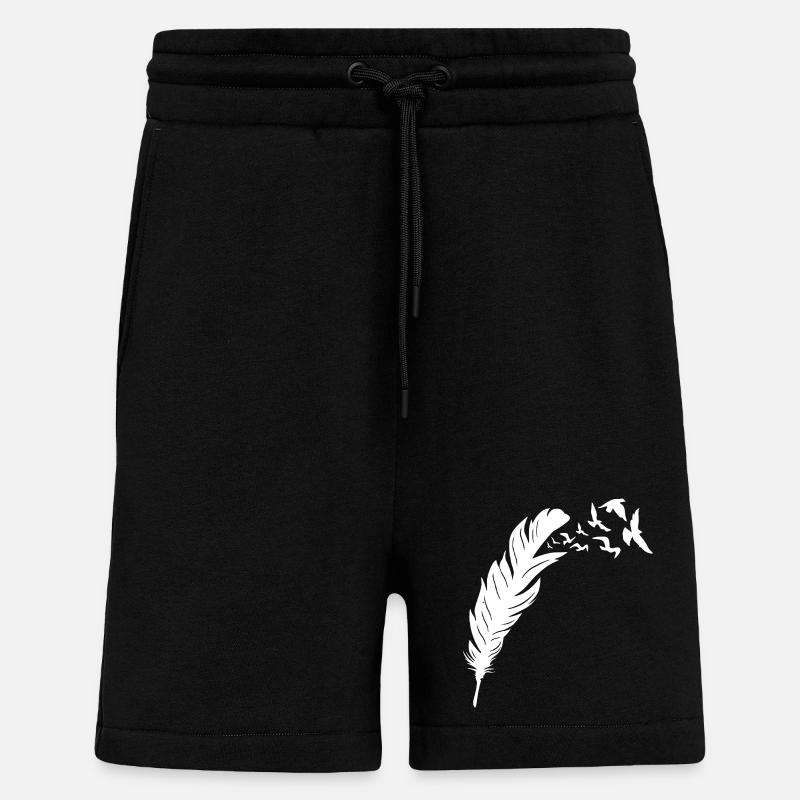 Feathered Freedom Bird Flight Design - Shorts - made by SPREAD - SOLID BLACK