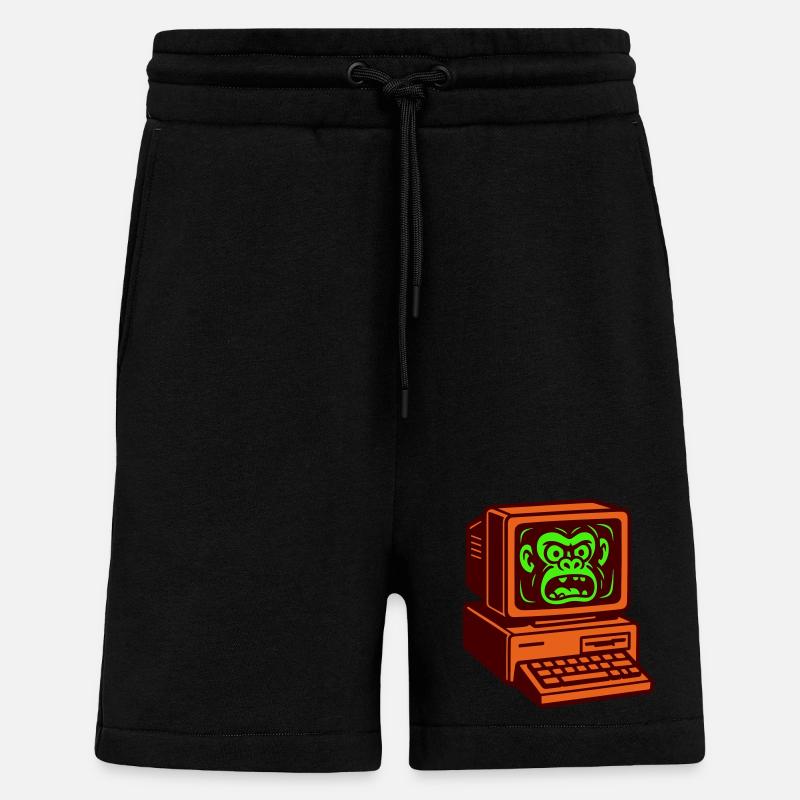 Computer Monkey - Shorts - made by SPREAD - SOLID BLACK