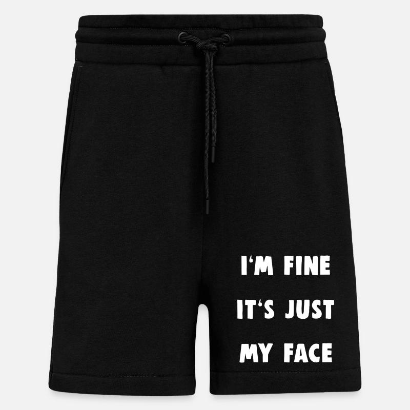 Je vais bien - Short bio décontracté fabriqué en UE - SOLID BLACK