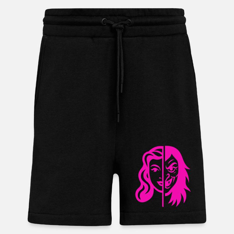 Split Face Contrast - Shorts - made by SPREAD - SOLID BLACK