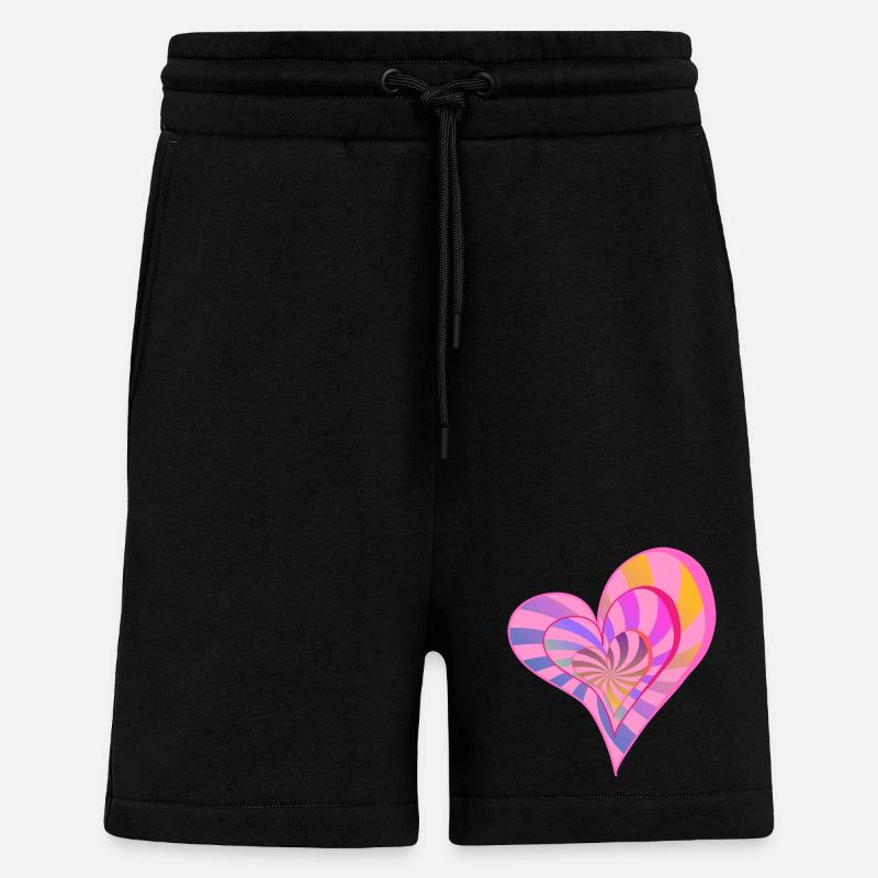 Buntes geschichtetes Herz-Ästhetik-Design - Shorts - made by SPREAD - SOLID BLACK