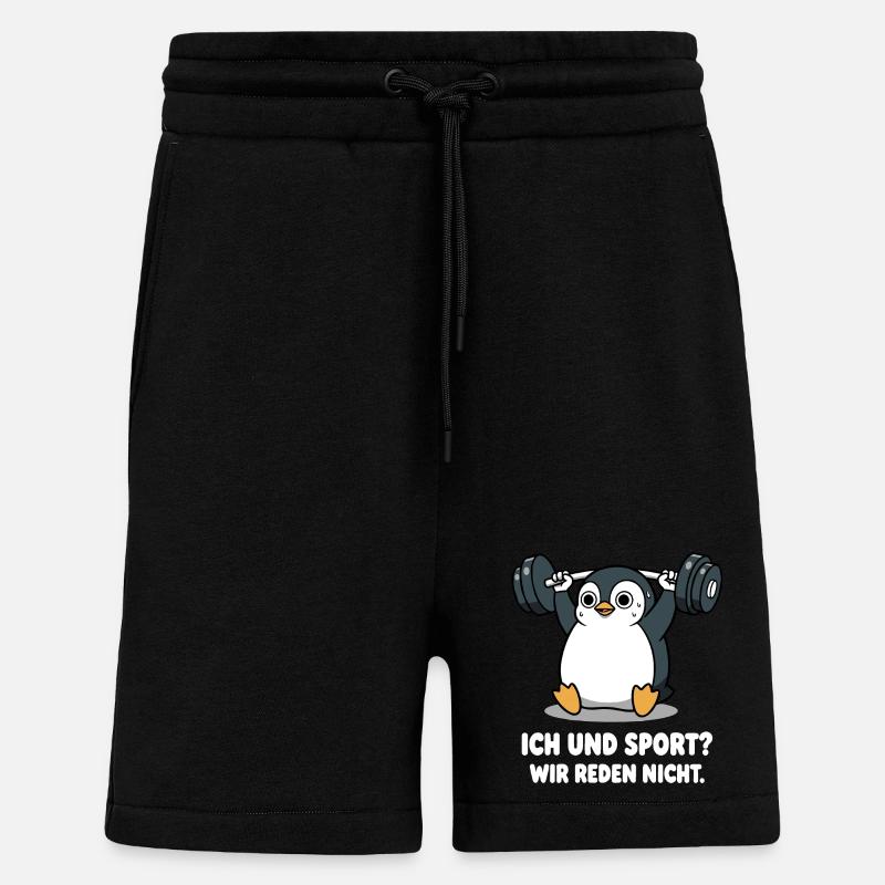 Penguin Gewichtheben Spruch - Shorts - made by SPREAD - SOLID BLACK