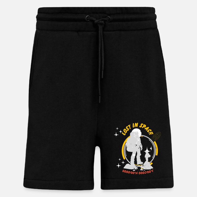 Perdus dans l’espace – Astronaut Trail - Short bio décontracté fabriqué en UE - SOLID BLACK