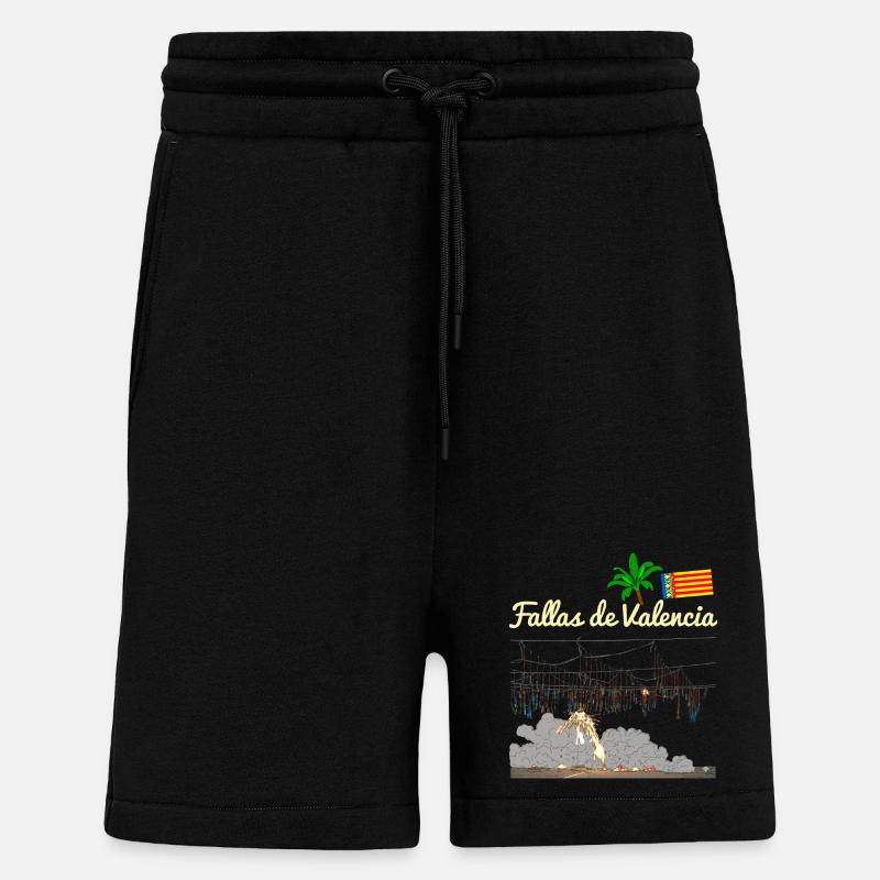 Fallas de Valencia Mascleta - Short bio décontracté fabriqué en UE - SOLID BLACK