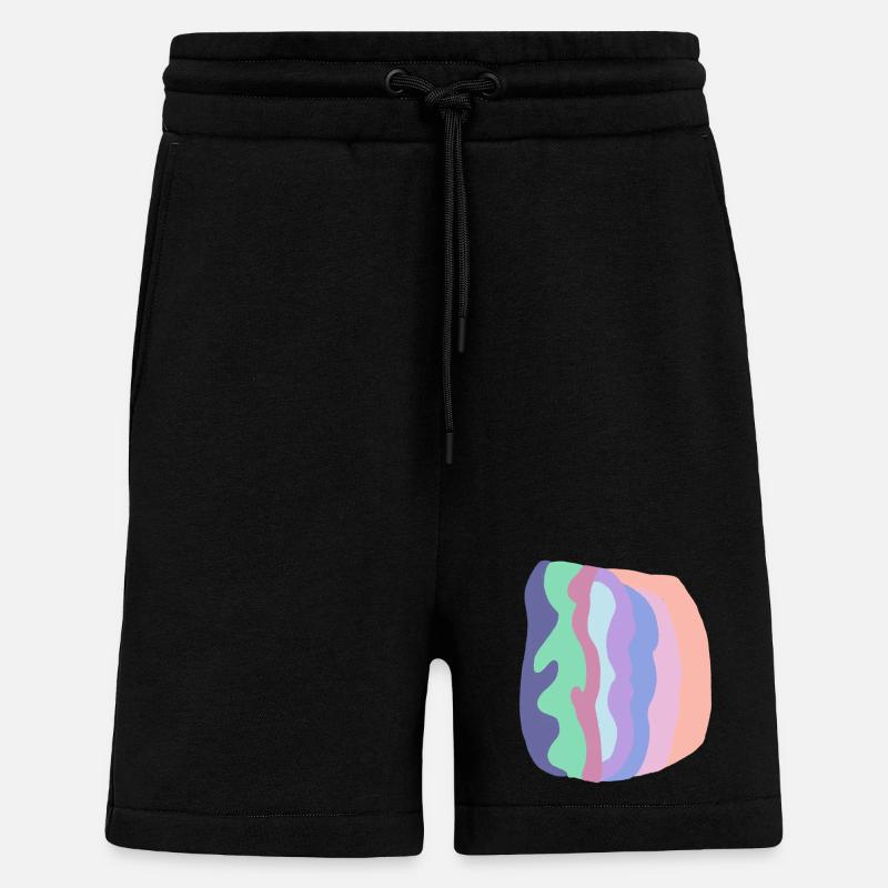 Couches d’ondes pastel - Short bio décontracté fabriqué en UE - SOLID BLACK