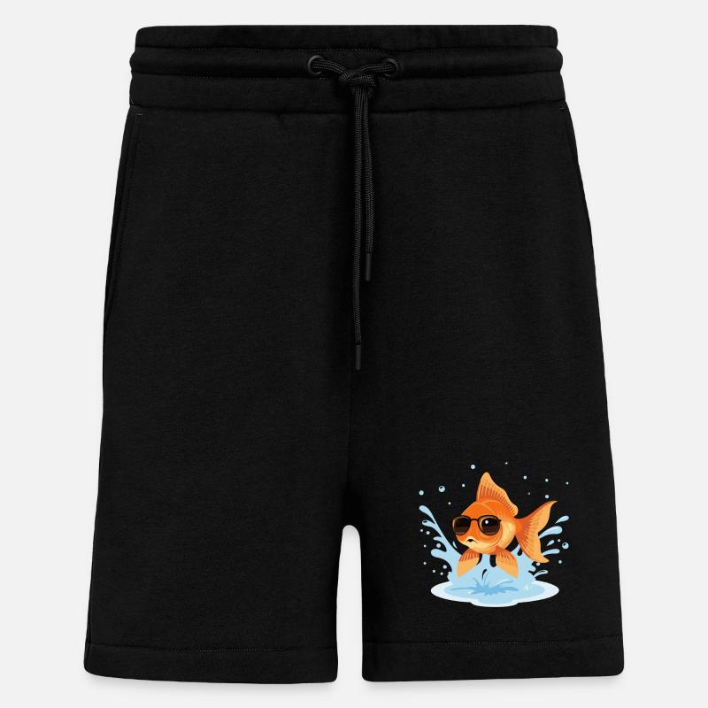 Poisson doré lunettes estivales - Short bio décontracté fabriqué en UE - SOLID BLACK
