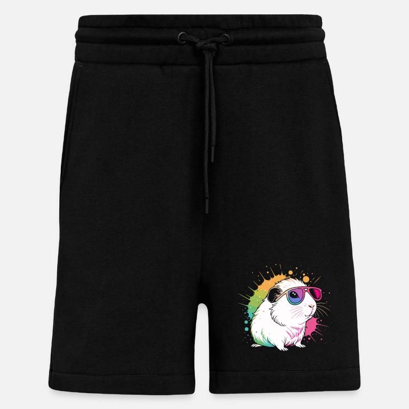 Hamster Pop Art Bunte Brille - Shorts - made by SPREAD - SOLID BLACK