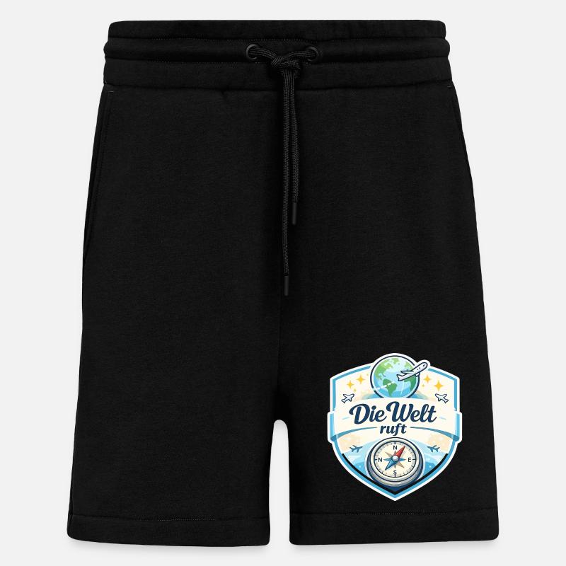 Die Welt ruft Reisepatch - Shorts - made by SPREAD - SOLID BLACK