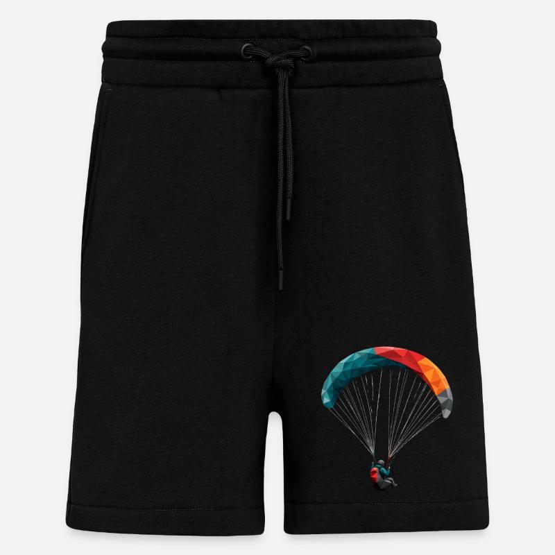 Panodesign géométrique du parapente - Short bio décontracté fabriqué en UE - SOLID BLACK